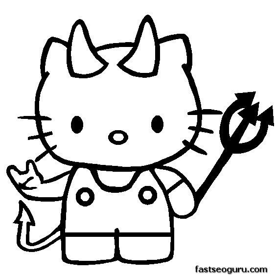 hello kitty halloween Printable coloring pages